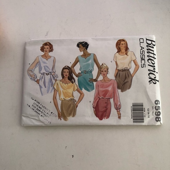 Butterick Classics 6598 sizes 12-14-16 Women's blouse pattern. - Picture 7 of 7
